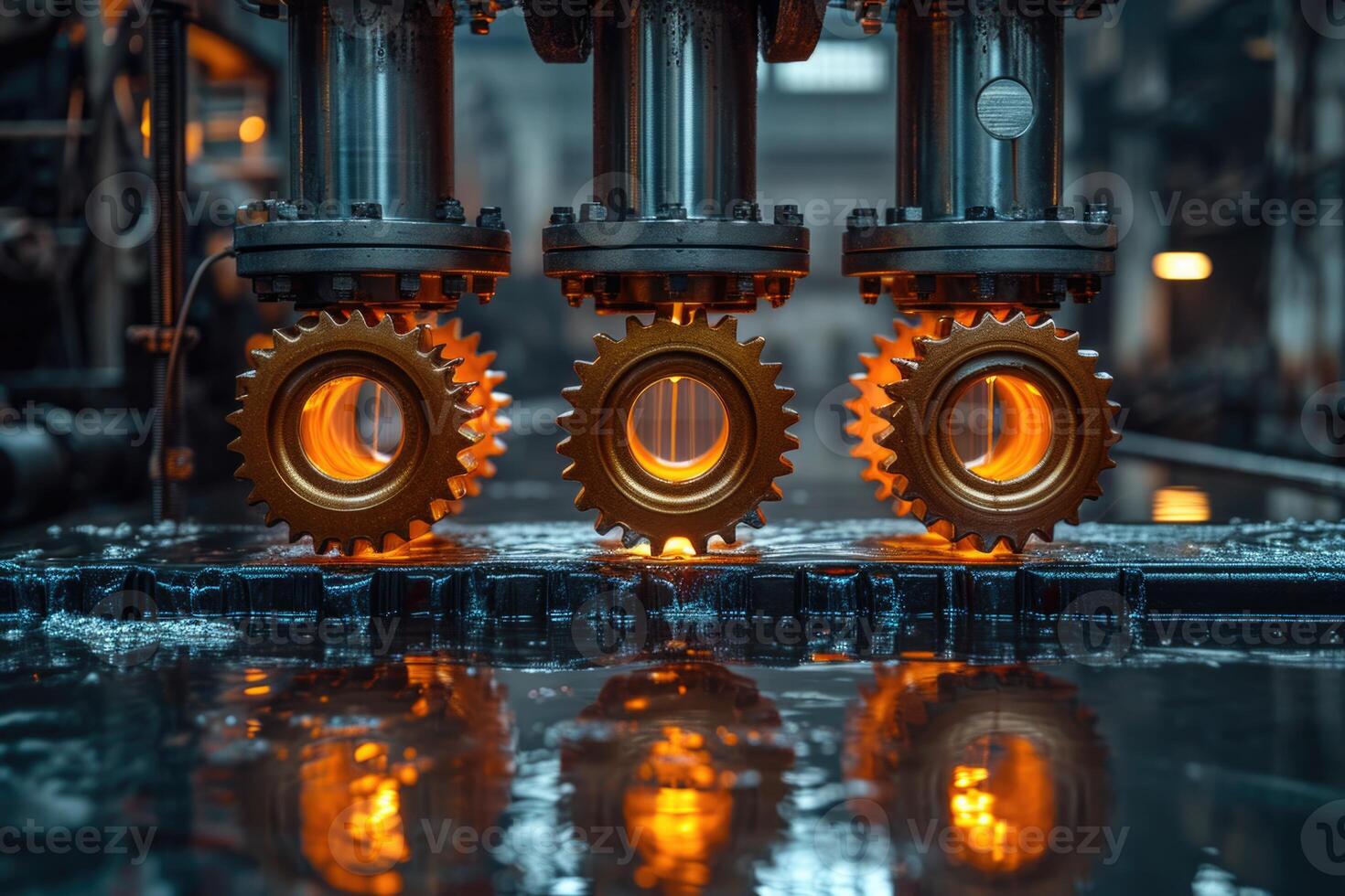 AI generated Details The gear is made of metal. Mechanical gears made of steel photo