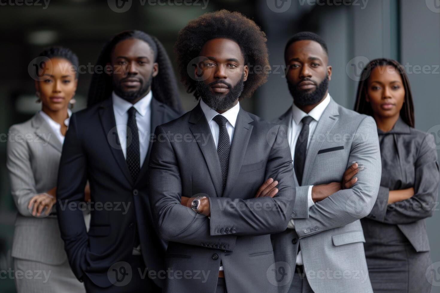 ai generado un grupo de negocio africano americanos en un oficina traje. el administración equipo foto