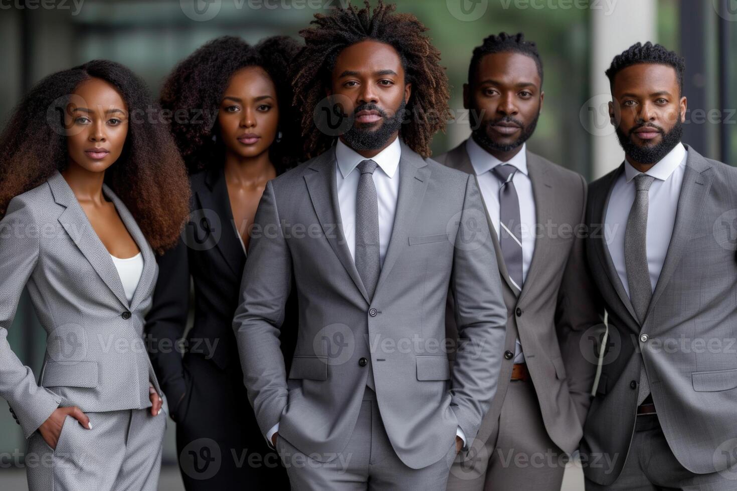 ai generado un grupo de negocio africano americanos en un oficina traje. el administración equipo foto