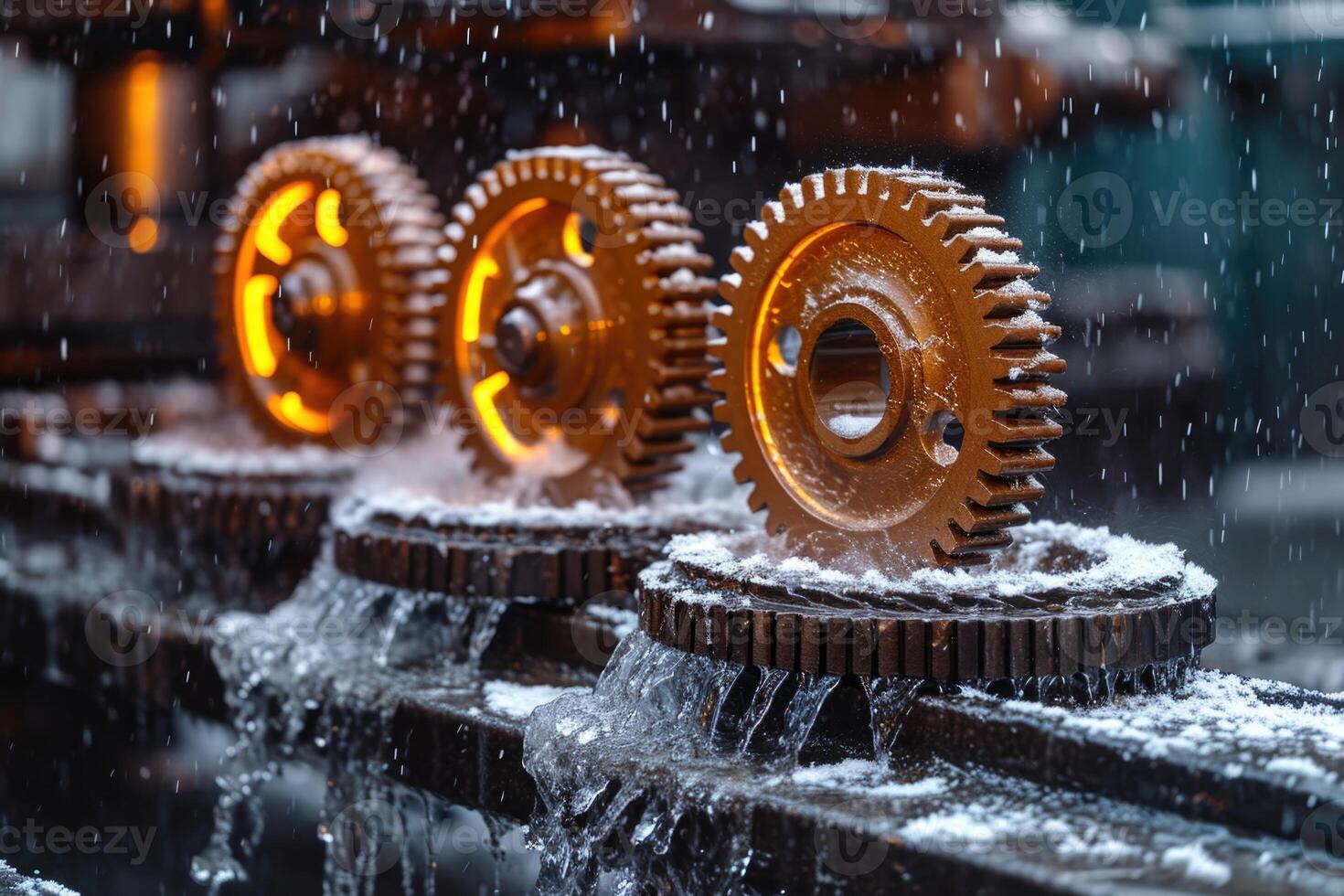 AI generated Details The gear is made of metal. Mechanical gears made of steel photo