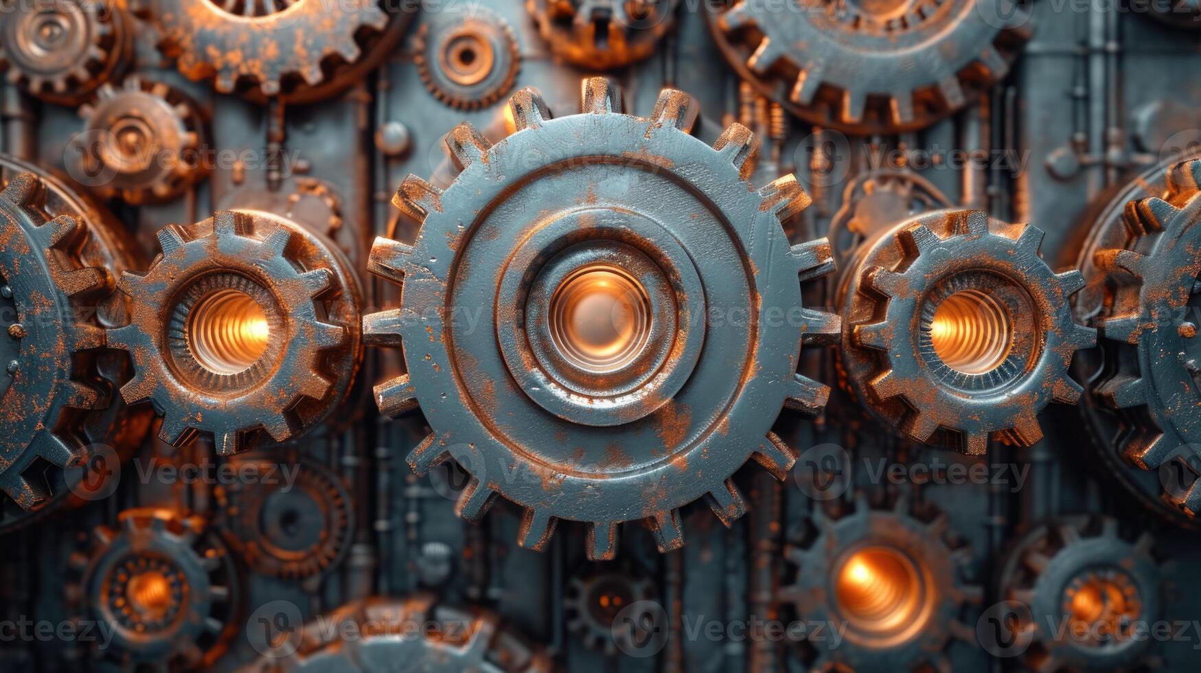 AI generated Details The gear is made of metal. Mechanical gears made of steel photo