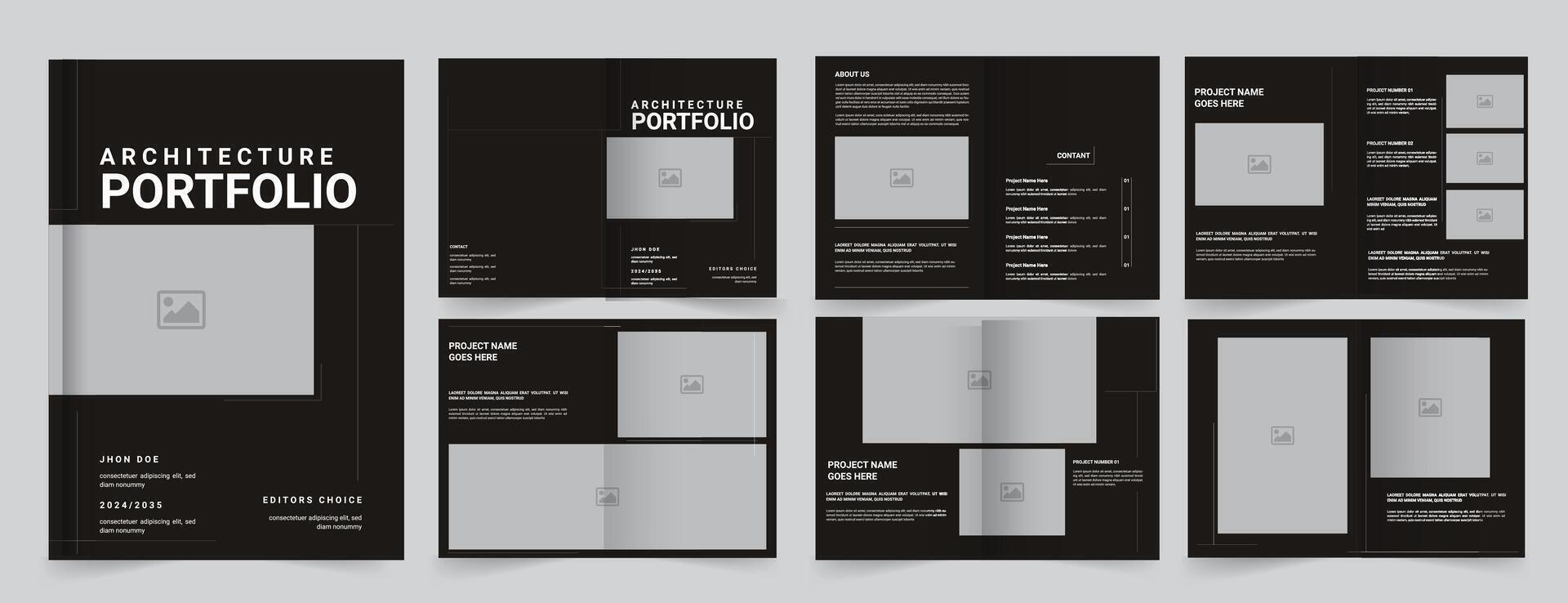 portafolio diseño plantilla, arquitectura portafolio folleto diseño vector