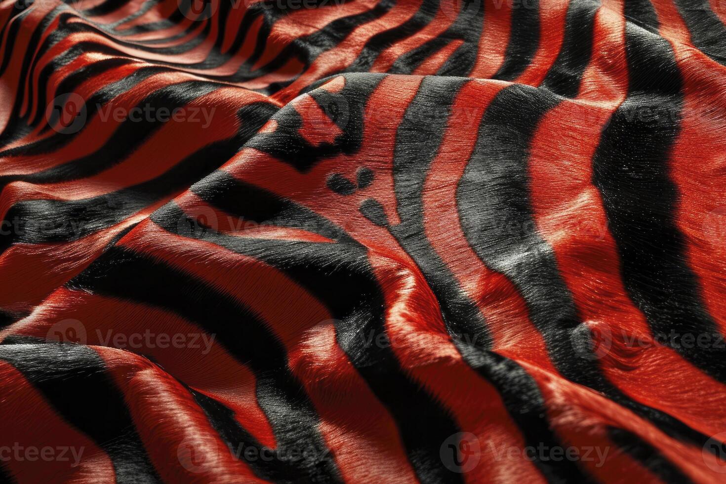 AI generated ultra realistic zebra skin wallpaper black and red photo