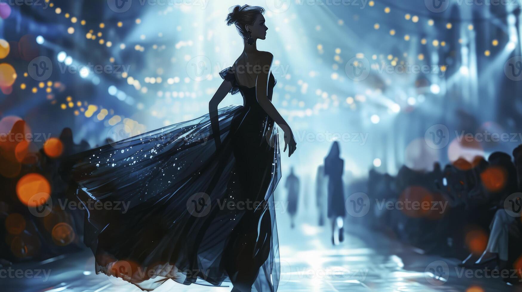 AI generated A runway event, such as a fashion show photo