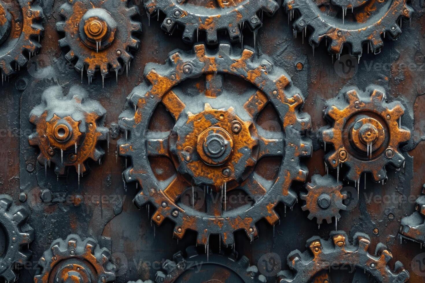 AI generated Details The gear is made of metal. Mechanical gears made of steel photo