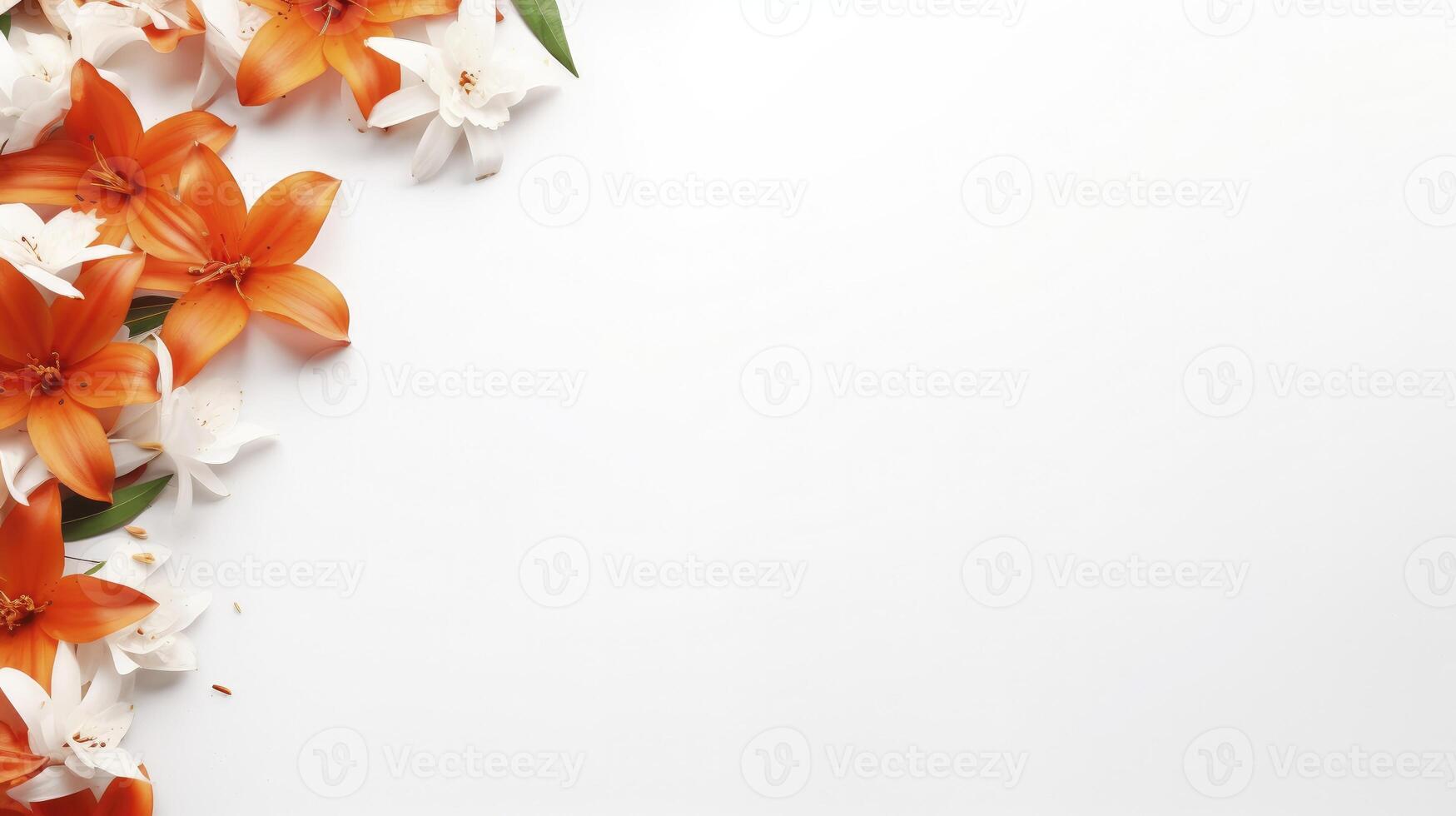 ai generado flores con blanco antecedentes espacio foto