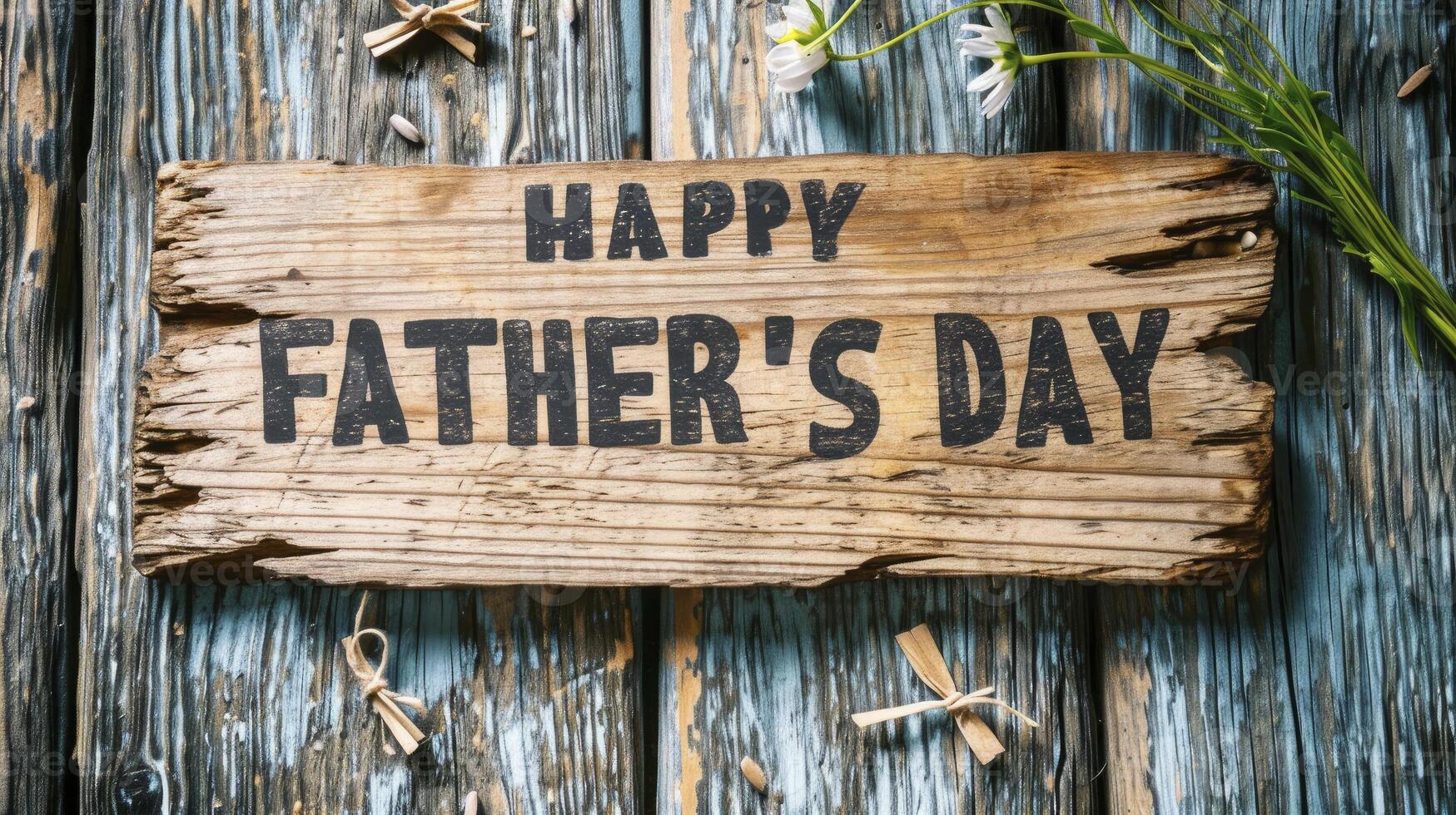 AI generated A photo of the text HAPPY FATHERS DAY written on a wooden background.