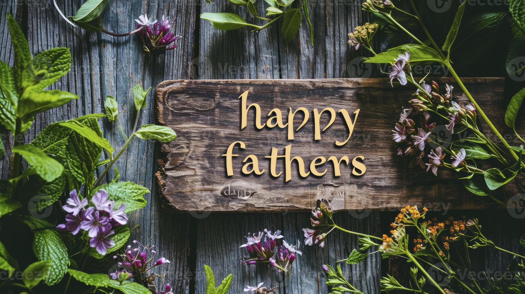 AI generated A photo of the text HAPPY FATHERS DAY written on a wooden background.