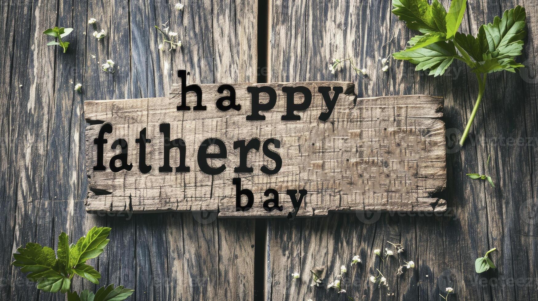 AI generated A photo of the text HAPPY FATHERS DAY written on a wooden background.