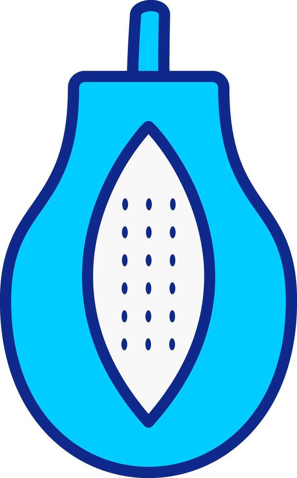 papaya azul lleno icono vector