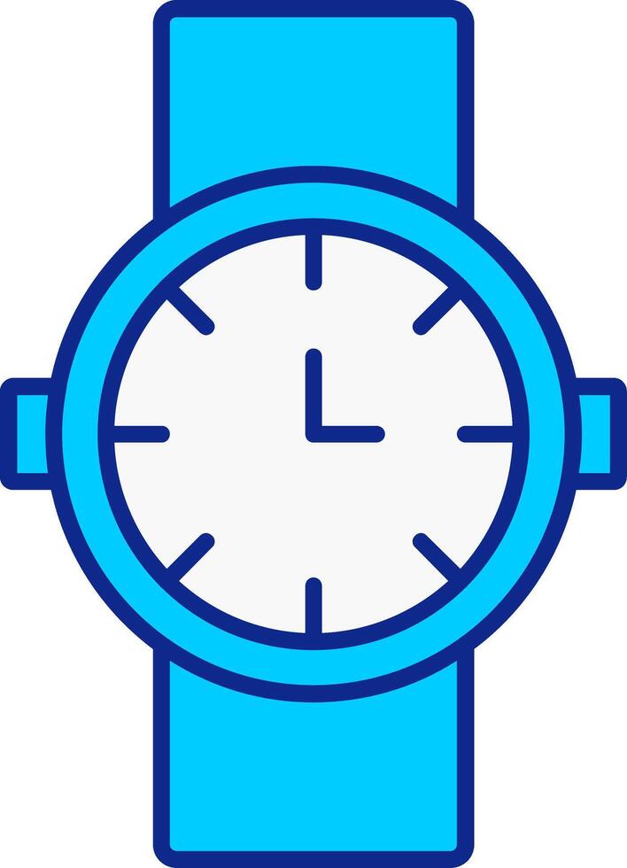 reloj azul lleno icono vector