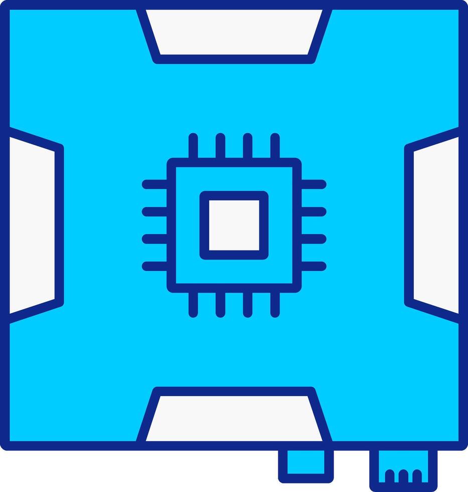 tarjeta madre azul lleno icono vector