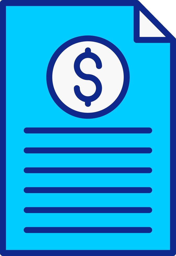 Invoice Blue Filled Icon vector