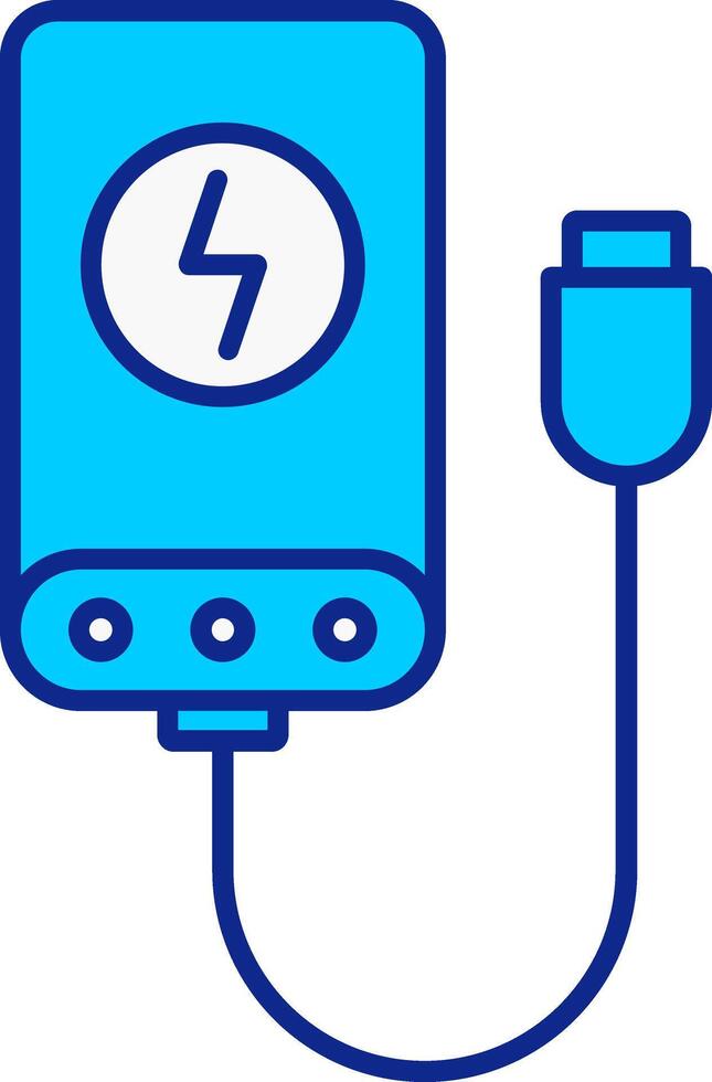 Power Bank Blue Filled Icon vector