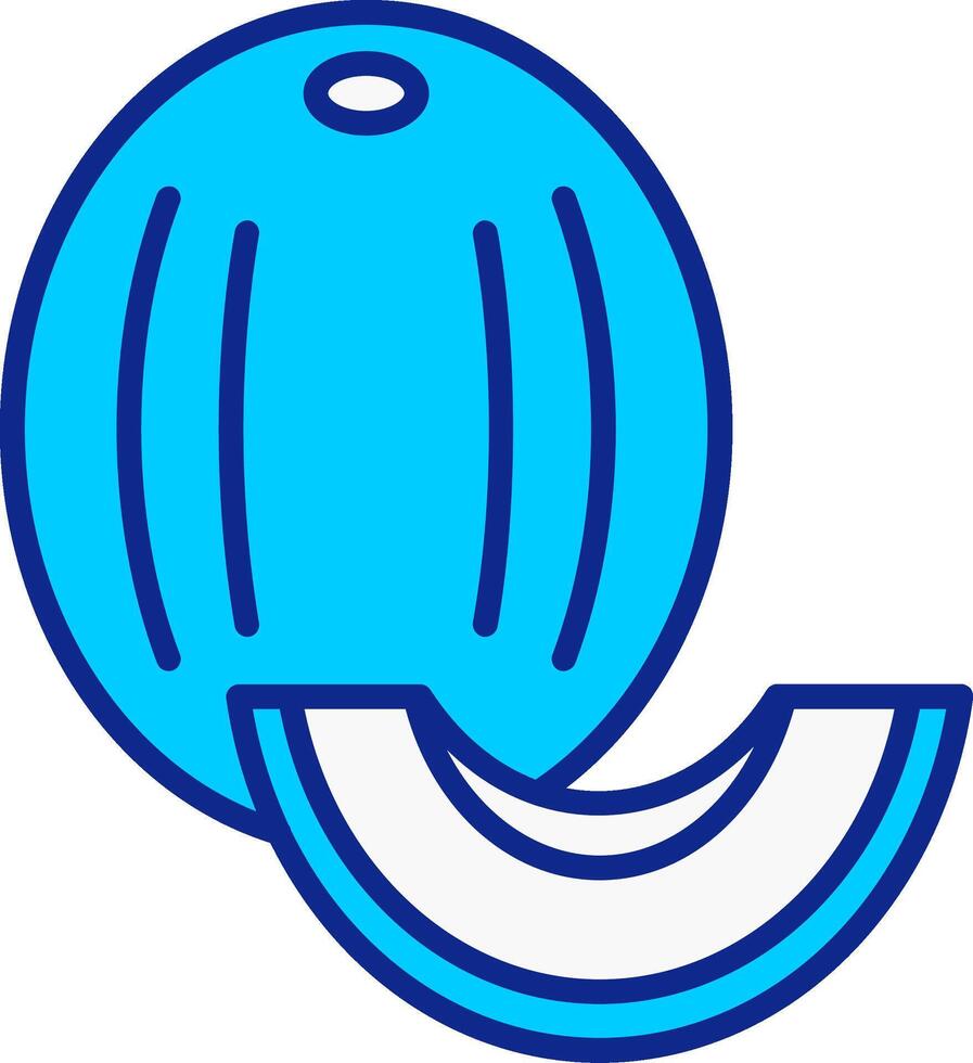 Honeydew melon Blue Filled Icon vector