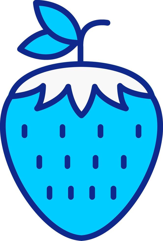 Strawberries Blue Filled Icon vector