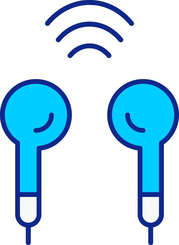 Earbuds Blue Filled Icon vector