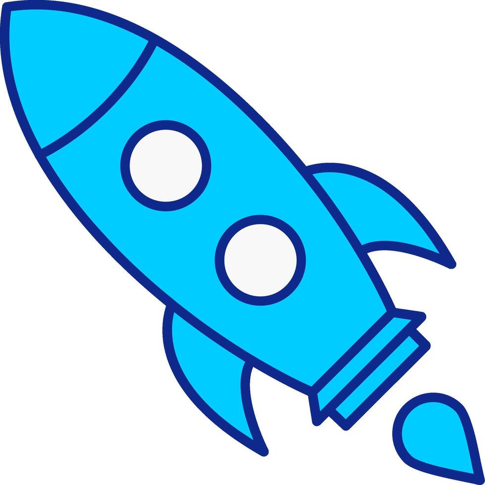 Rocket Blue Filled Icon vector