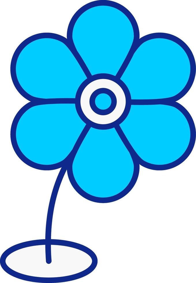 Flower Blue Filled Icon vector