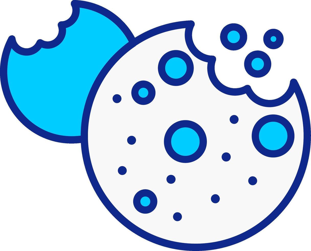 galletas azul lleno icono vector