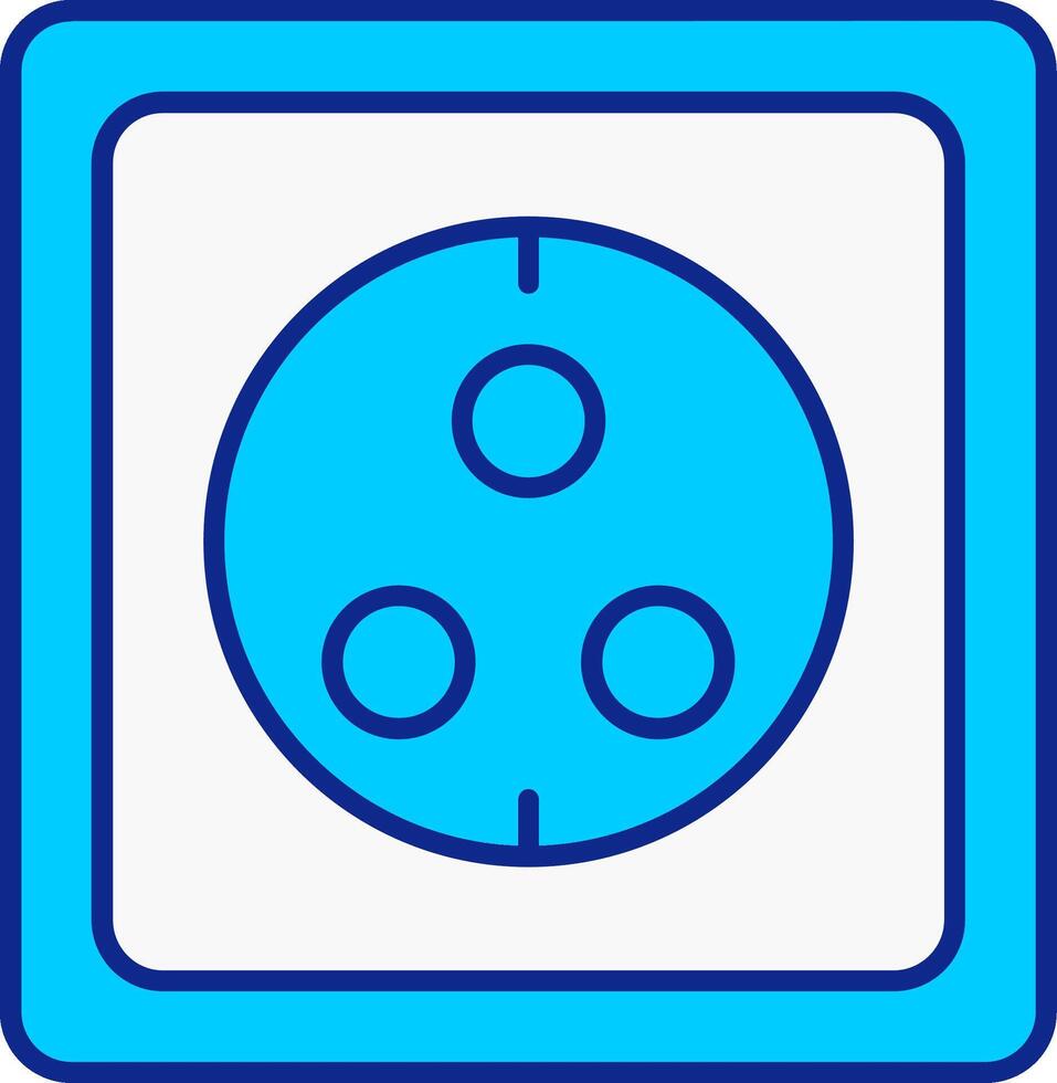 Wall Socket Blue Filled Icon vector