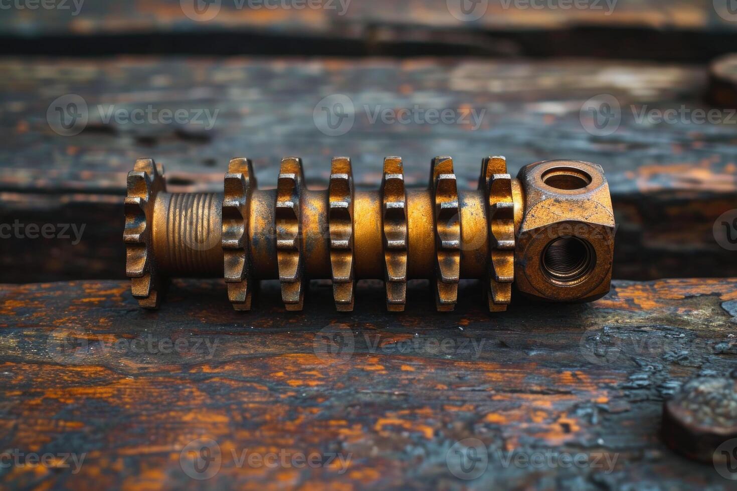 AI generated Details The gear is made of metal. Mechanical gears made of steel photo