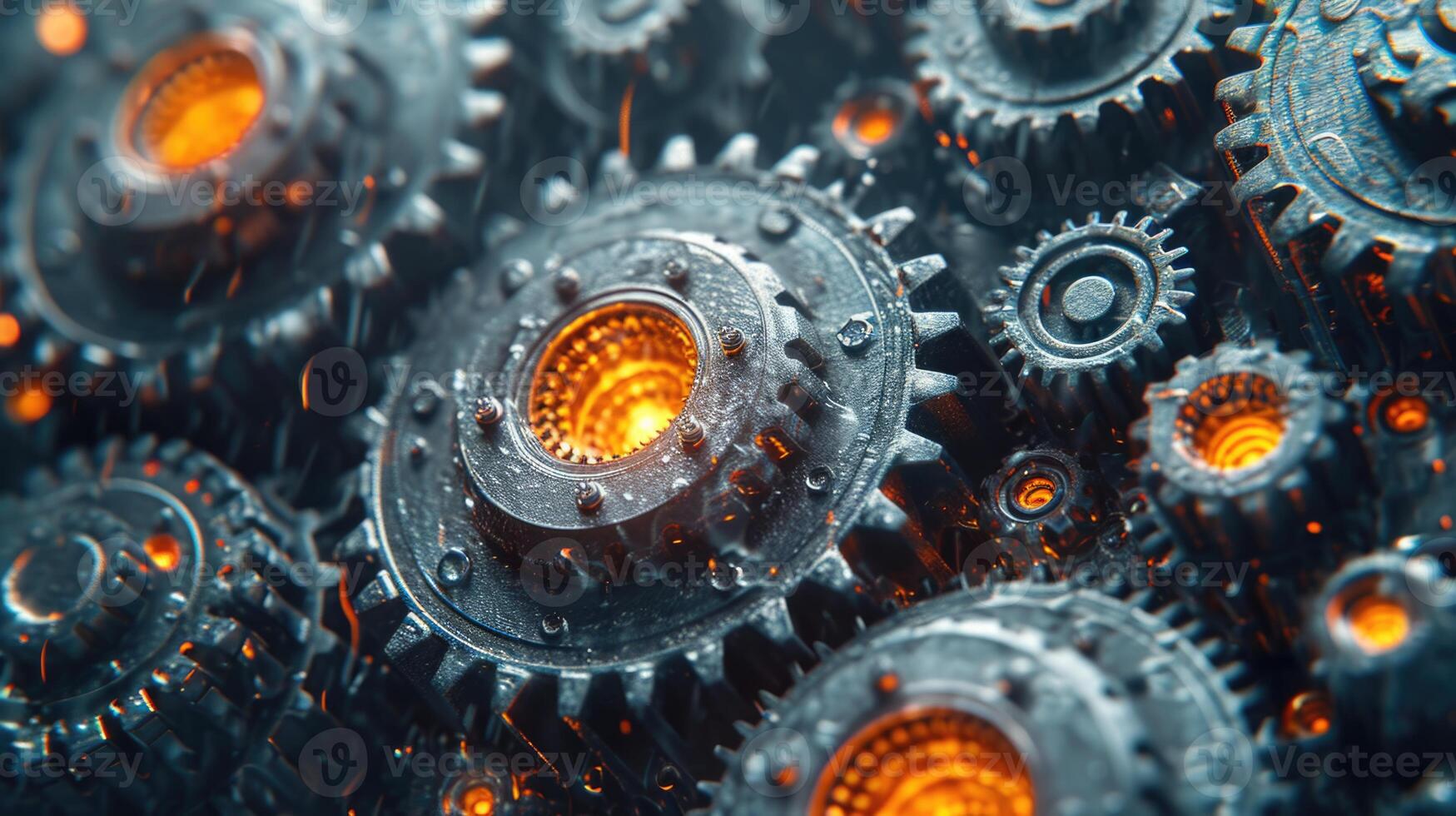 AI generated Details The gear is made of metal. Mechanical gears made of steel photo