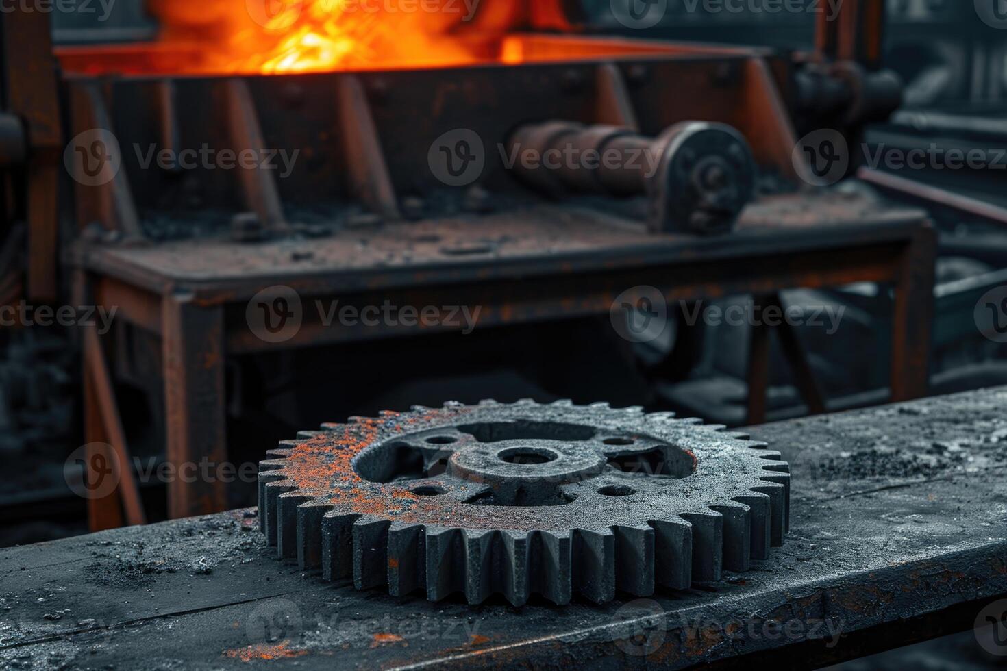 AI generated Details The gear is made of metal. Mechanical gears made of steel photo