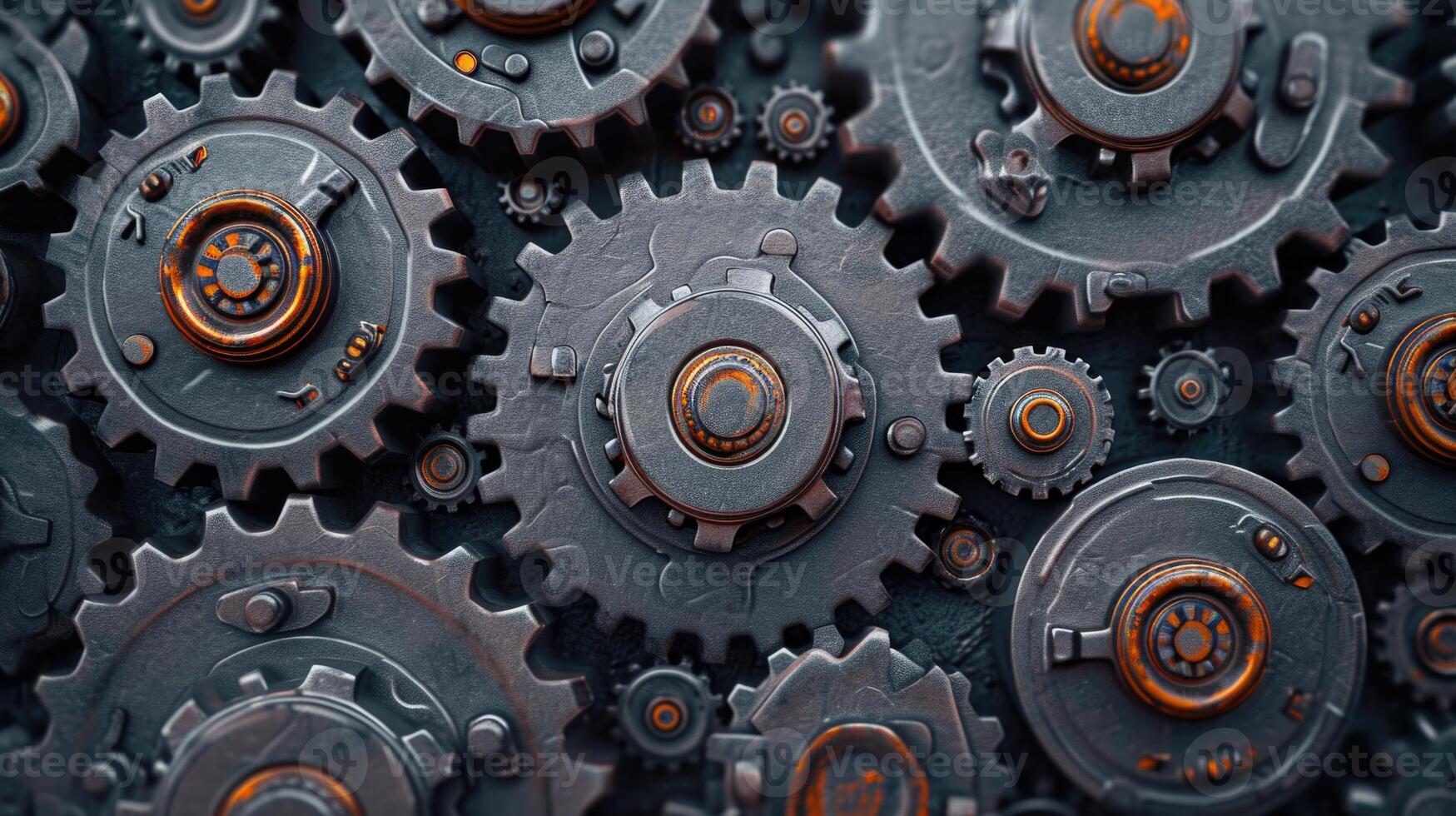 AI generated Details The gear is made of metal. Mechanical gears made of steel photo