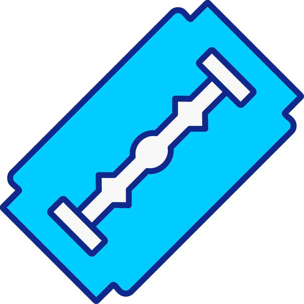 afeitado espada azul lleno icono vector