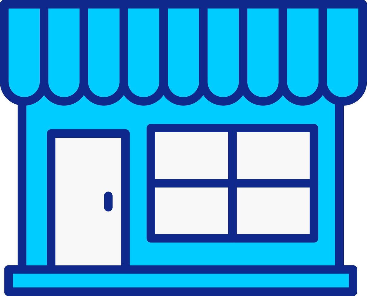 Grocery Store Blue Filled Icon vector