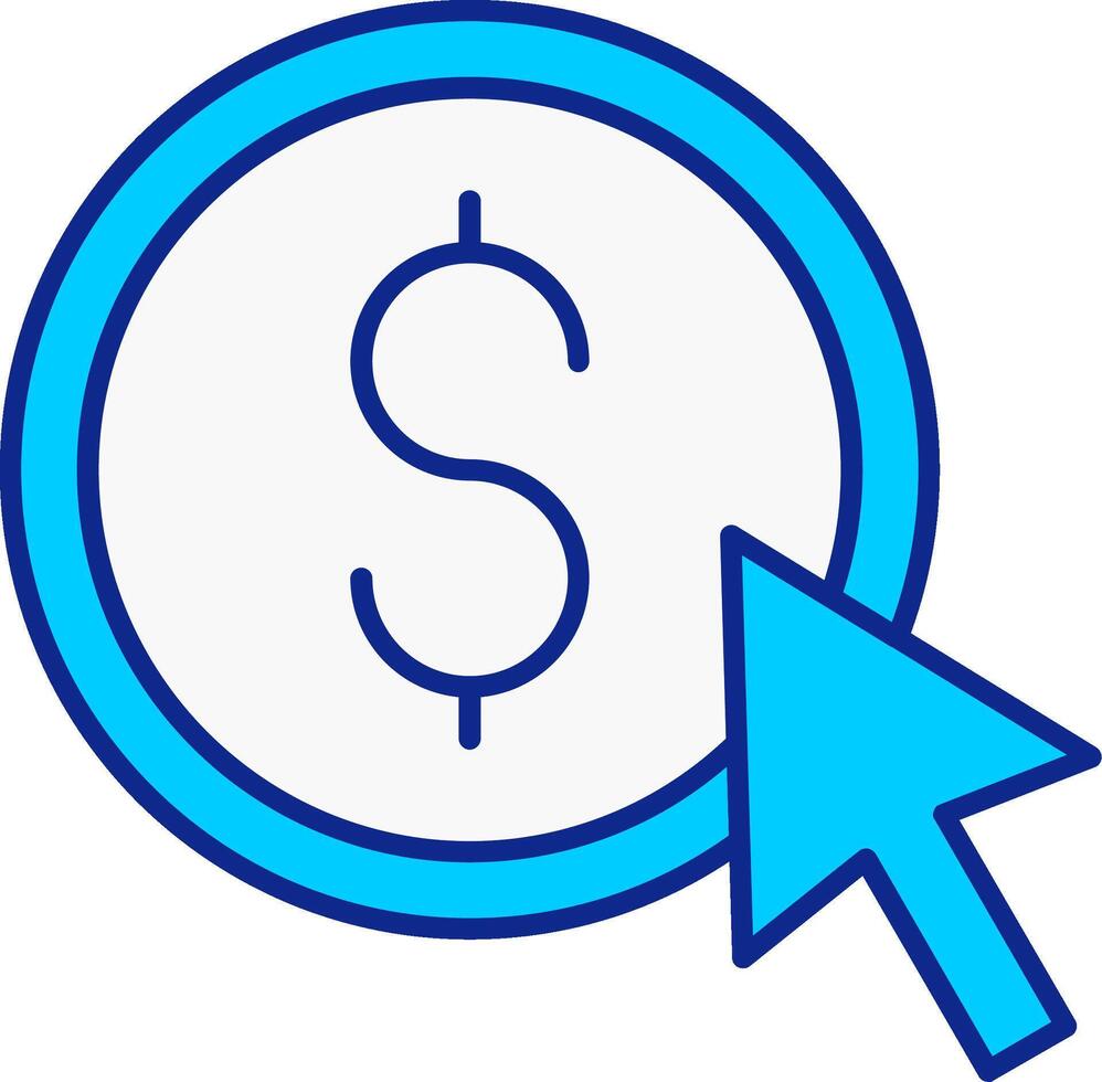 Pay Per Click Blue Filled Icon vector