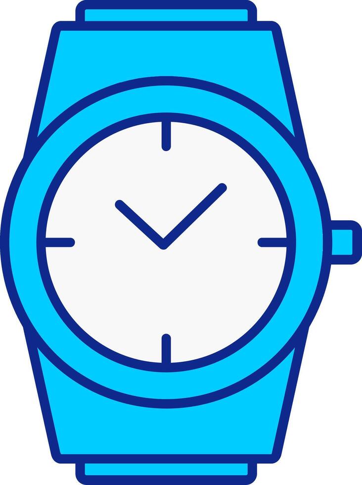 elegante reloj azul lleno icono vector