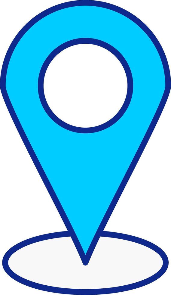 Starred Location Blue Filled Icon vector