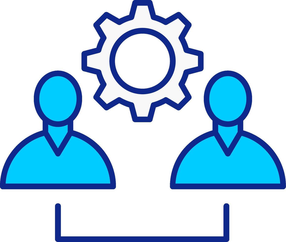 Team Work Blue Filled Icon vector