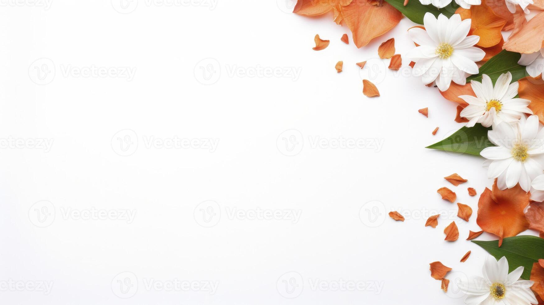 ai generado flores con blanco antecedentes espacio foto