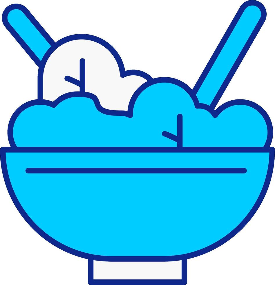 Salad Bowl Blue Filled Icon vector