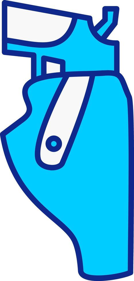 Pistol Holster Blue Filled Icon vector
