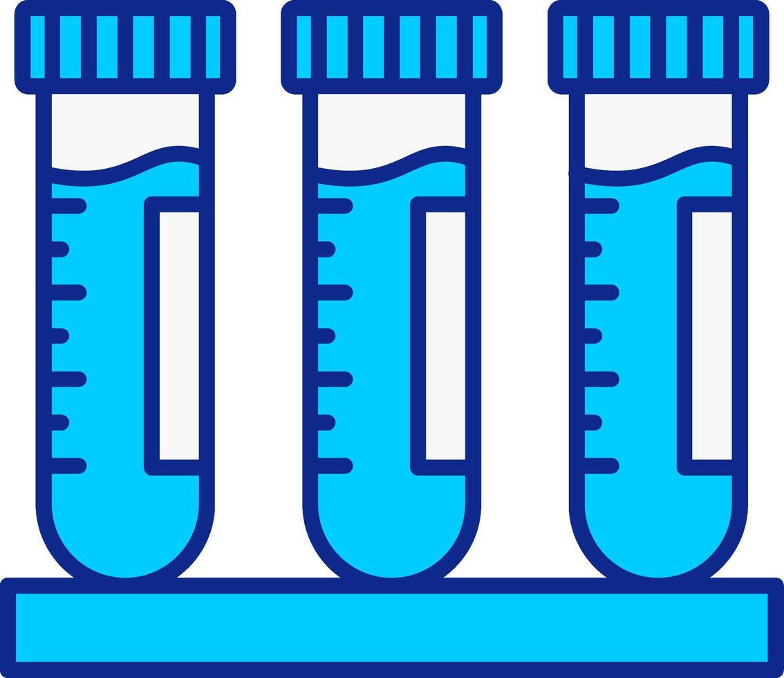 Test Tube Blue Filled Icon vector