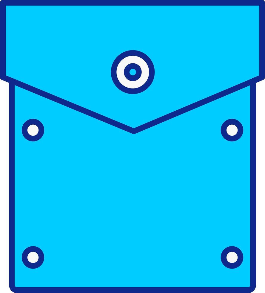 bolsillo cuadrado azul lleno icono vector