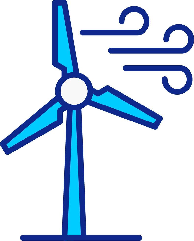 molinos de viento azul lleno icono vector