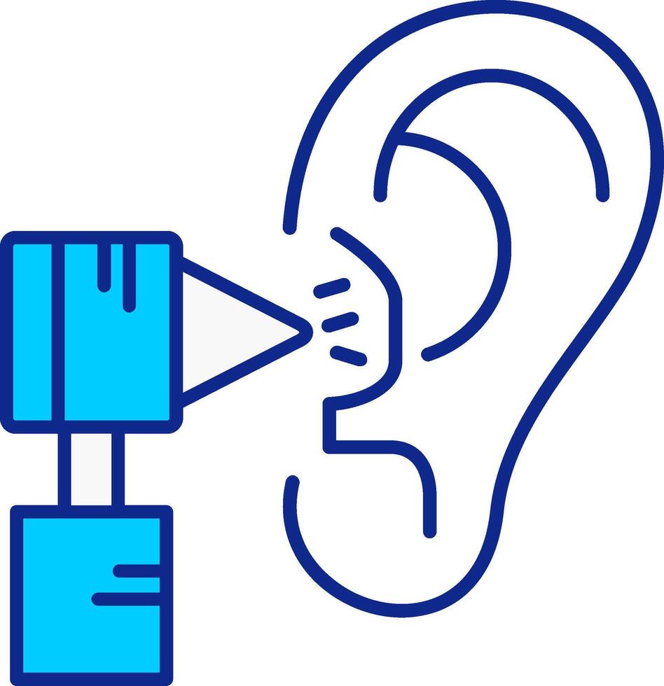 Otology Blue Filled Icon vector
