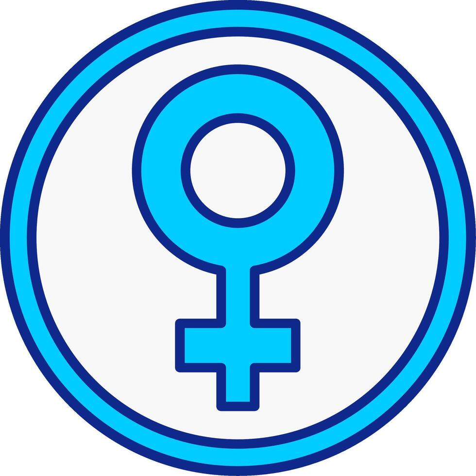 hembra símbolo azul lleno icono vector