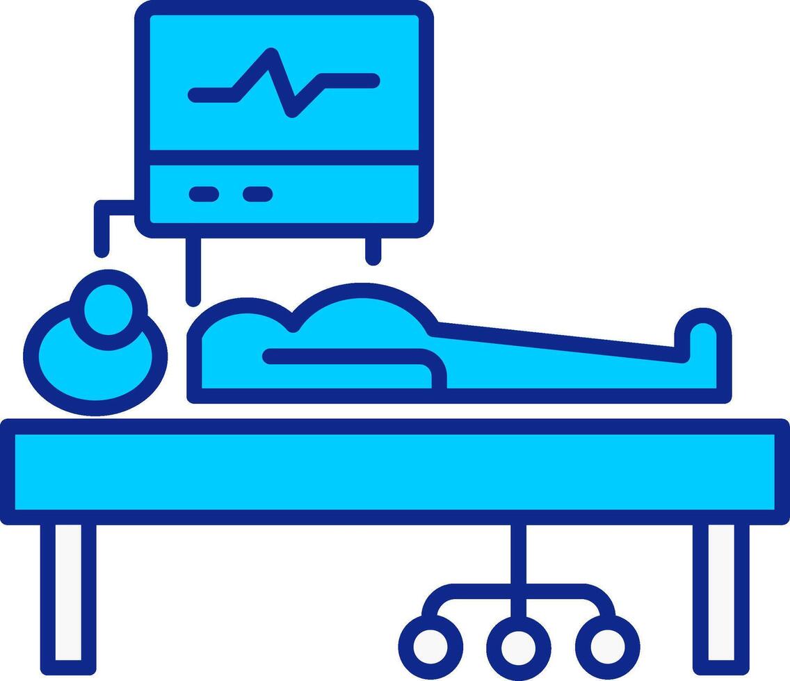 ICU Room Blue Filled Icon vector