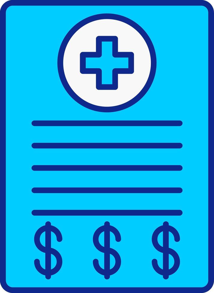 Medical Bill Blue Filled Icon vector