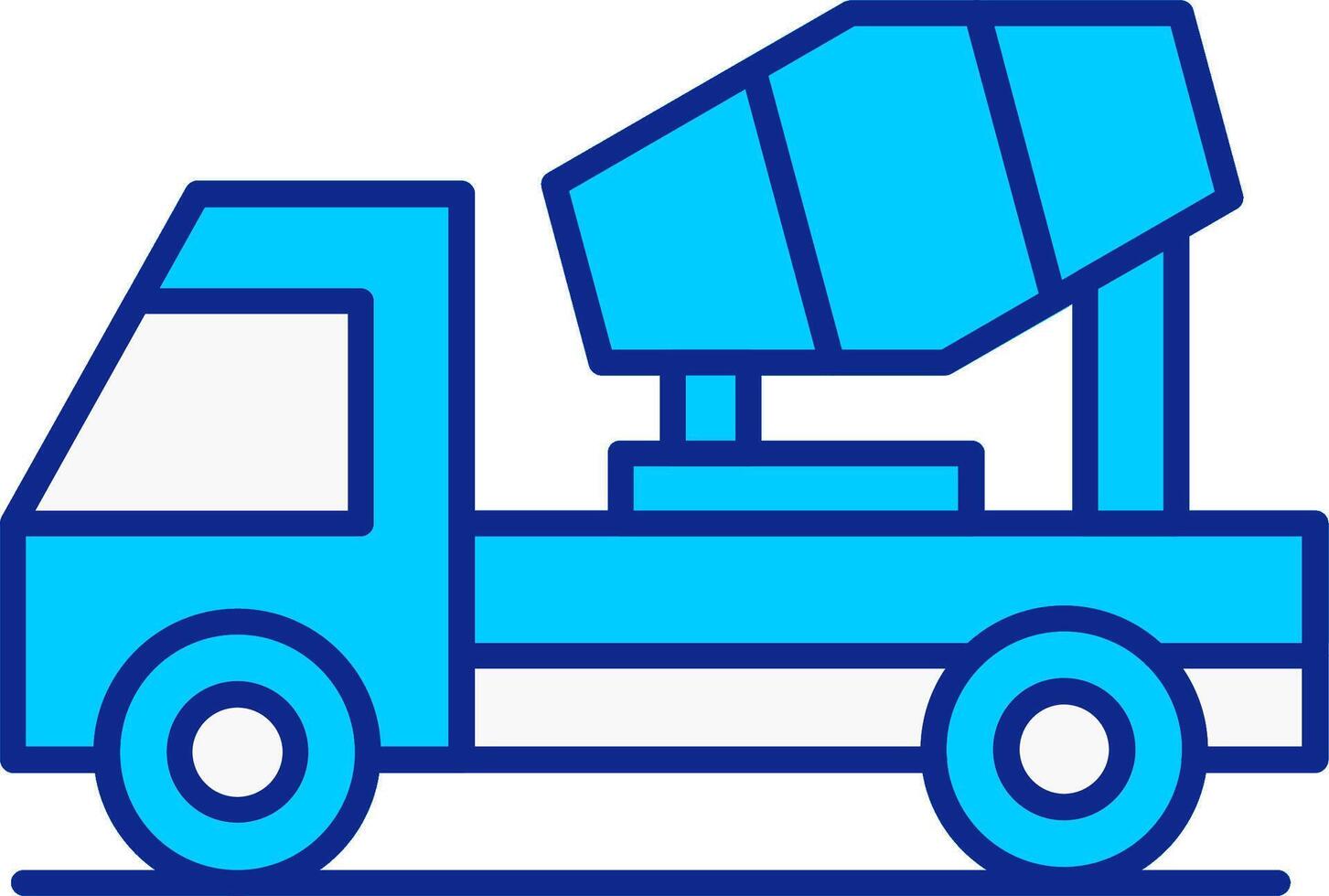 Concrete Mixer Blue Filled Icon vector