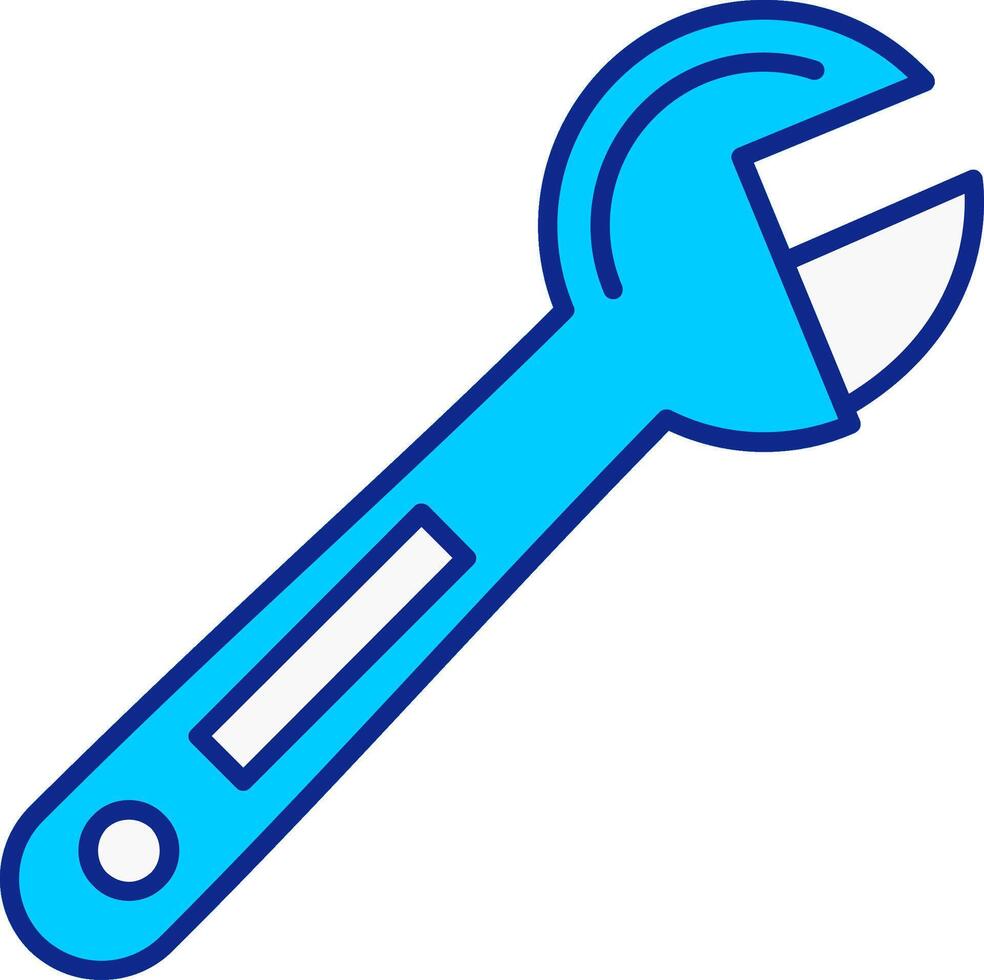 Adjustable Wrench Blue Filled Icon vector