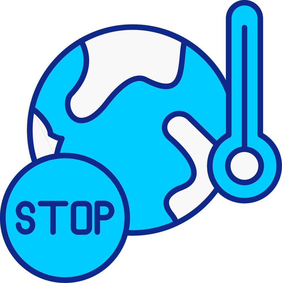 Stop Global Warming Blue Filled Icon vector