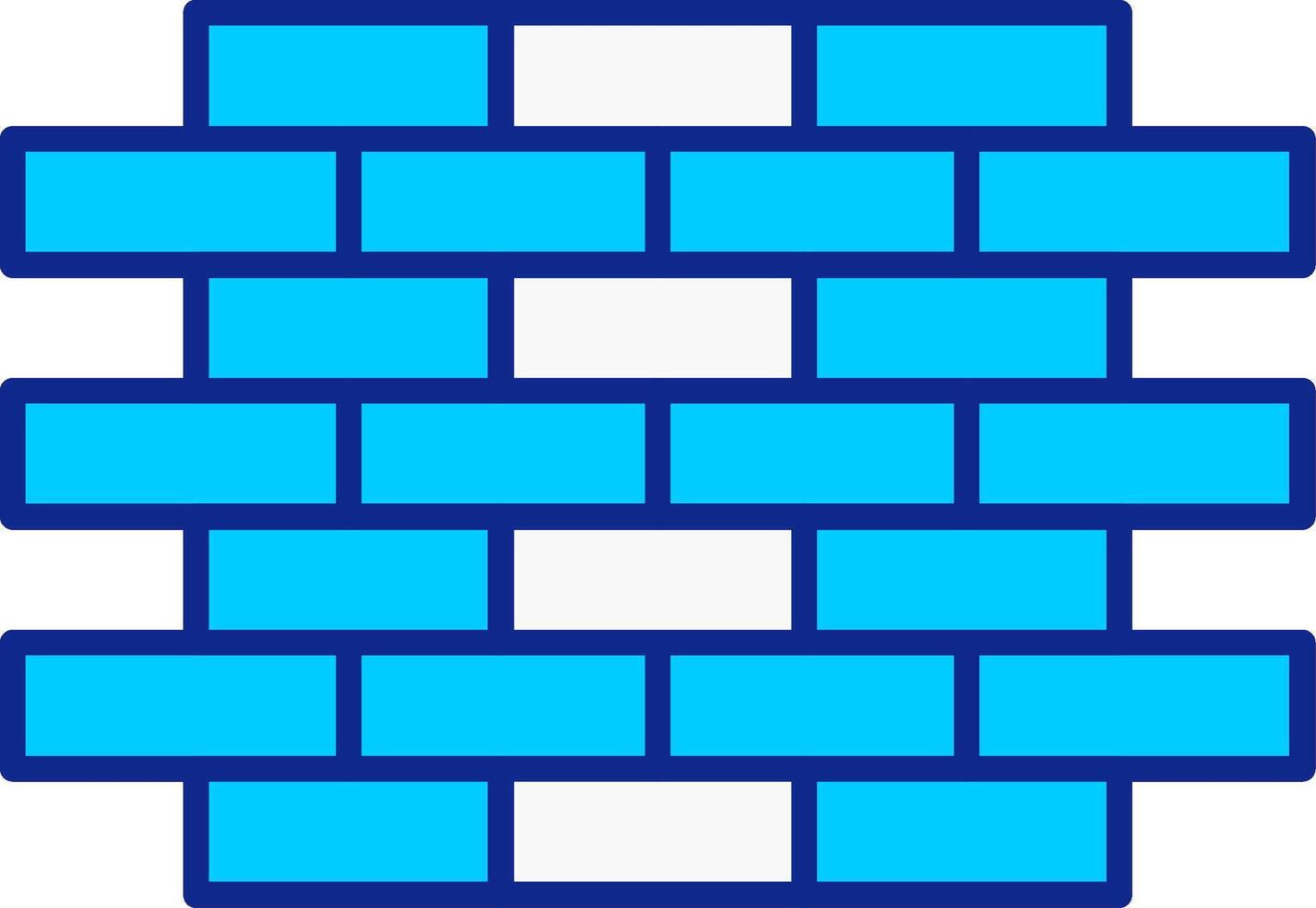 Brick Wall Blue Filled Icon vector