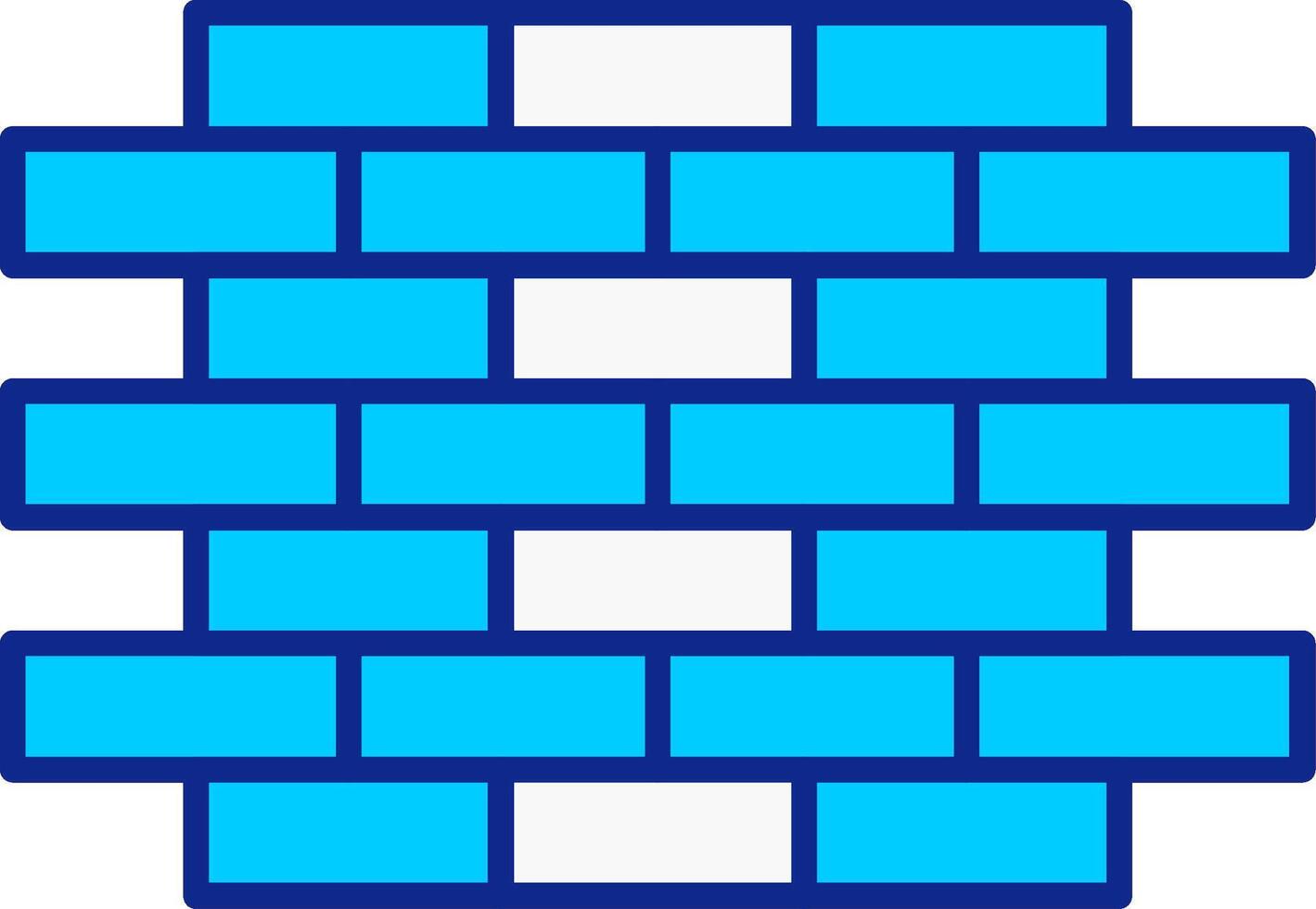 Brick Wall Blue Filled Icon vector